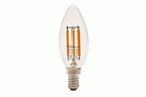 LED-Filament Kerze, 24V, 5W, 3000K, E14 (Adapter E27)