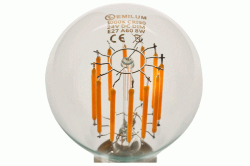 LED-Filament 24V, 8W, 3000K, E27