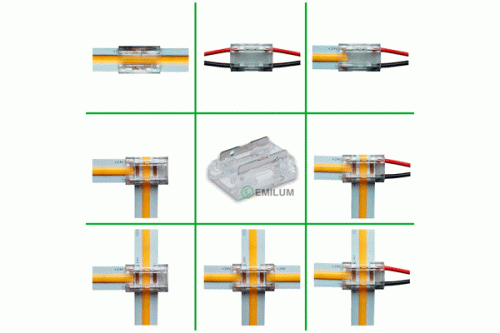 LED Verbinder, 2-polig, 10mm, LED-Kabel-Universal, COB